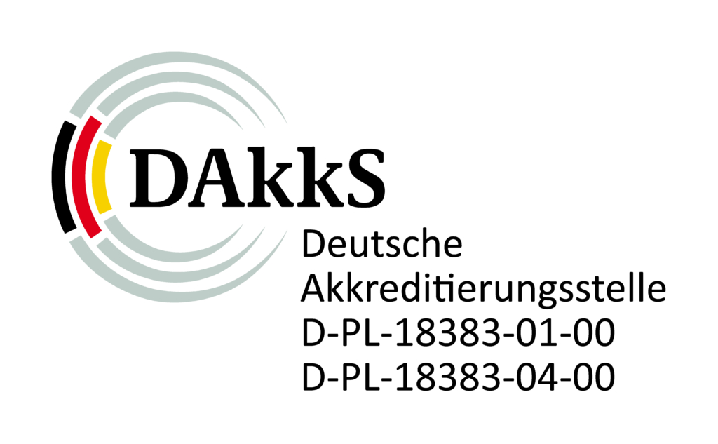 Logo DAkkS
Deutsche Akkreditierungsstelle
D-PL-18383-01-00
D-PL-18383-04-00